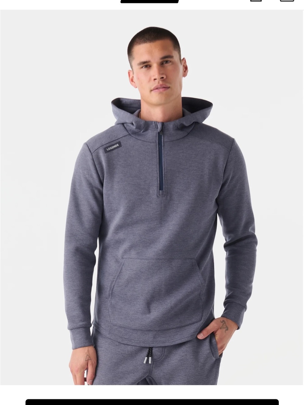 LEGENDS Hawthorne Tech Quarter Zip Hoodie Men's Navy Pullover Hoodie